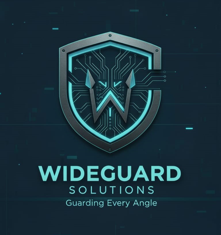 Wideguard Solutions shield logo with Guarding Every Angle tagline